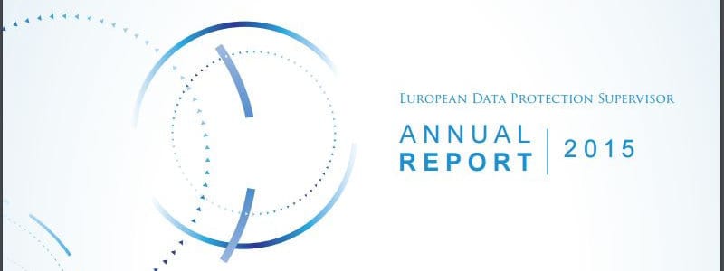 The cover of the EDPS annual report (2015).