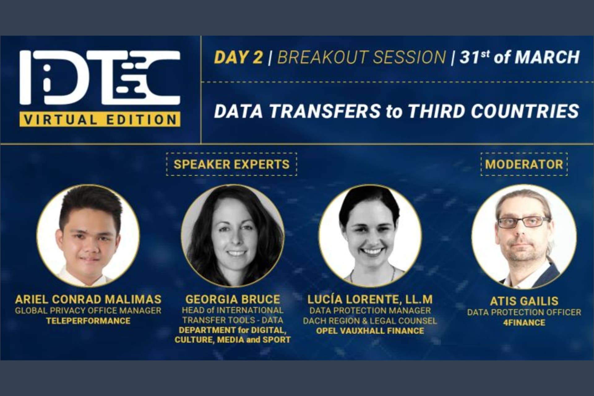 IDTC virtual summit breakout session: Data Transfers to Third Countries